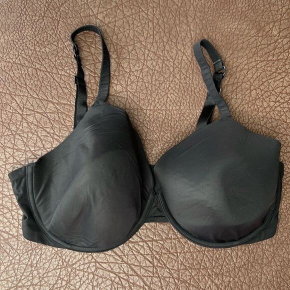 True & Co 38DD Black Full Coverage Lightly Padded Underwire T-Shirt Bra - Picture 1 of 12